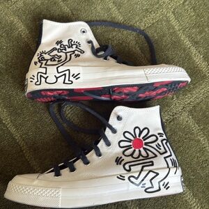 Converse x Keith Haring White High Top Sneakers